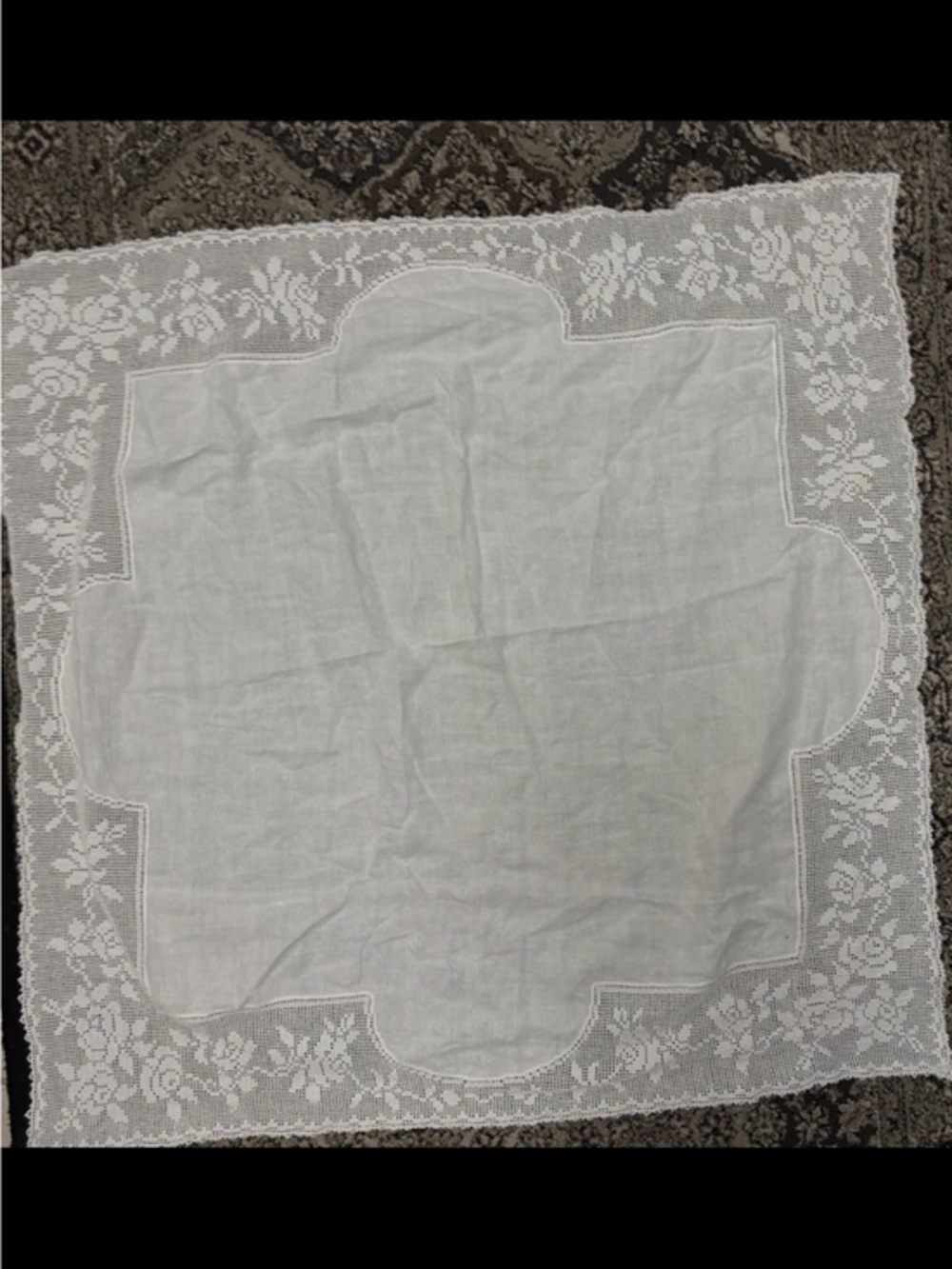Vintage White Lace Square Table Topper